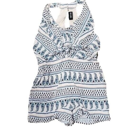 Fab'rik Boho Romper Halter Cutout Under Bust Women's Small - Picture 1 of 5